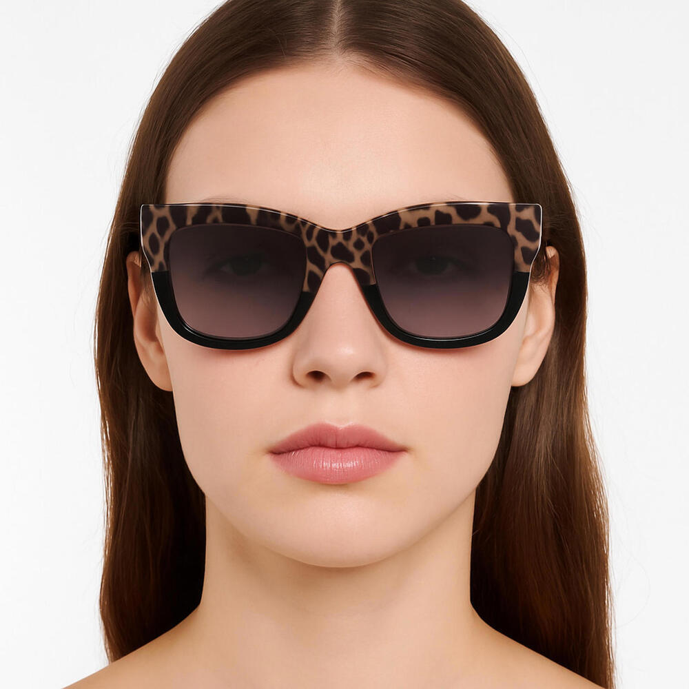 Dolce & Gabbana Women's Brown Black DG 4262 Polarized Leopard Print Sunglasses